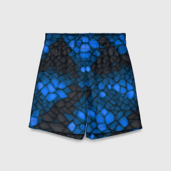 Шорты детские Синий трескающийся камень, цвет: 3D-принт