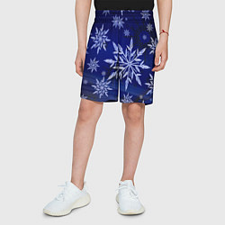 Шорты детские Зима и снежинки, цвет: 3D-принт — фото 2