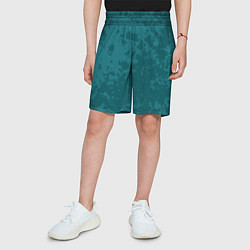 Шорты детские Изумрудный камуфляж, цвет: 3D-принт — фото 2