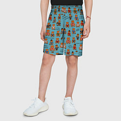 Шорты детские Мишки и цитаты из сериала слово пацана, цвет: 3D-принт — фото 2