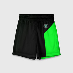 Шорты детские Skoda pattern sport green, цвет: 3D-принт