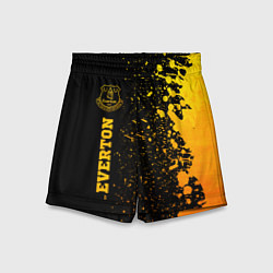 Шорты детские Everton - gold gradient по-вертикали, цвет: 3D-принт