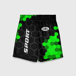Шорты детские Land Rover green sport hexagon, цвет: 3D-принт