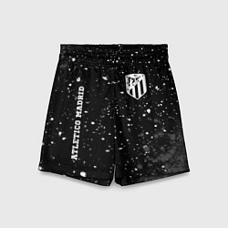 Шорты детские Atletico Madrid sport на темном фоне вертикально, цвет: 3D-принт