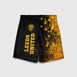 Детские шорты Leeds United - gold gradient по-вертикали