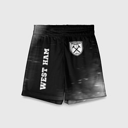 Шорты детские West Ham sport на темном фоне вертикально, цвет: 3D-принт