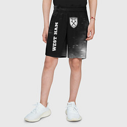 Шорты детские West Ham sport на темном фоне вертикально, цвет: 3D-принт — фото 2