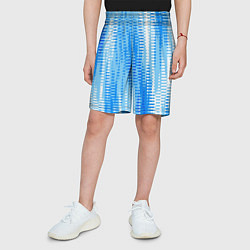 Шорты детские Бело-голубой полосатый, цвет: 3D-принт — фото 2
