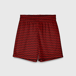 Детские шорты Красно-чёрный волнистые линии