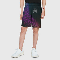 Шорты детские Citroen neon hexagon, цвет: 3D-принт — фото 2