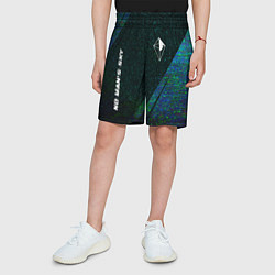 Шорты детские No Mans Sky glitch blue, цвет: 3D-принт — фото 2