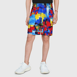 Шорты детские Смелые мазки яркой краски - нейросеть, цвет: 3D-принт — фото 2