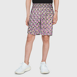 Шорты детские Абстрактный узор серо-розовый, цвет: 3D-принт — фото 2