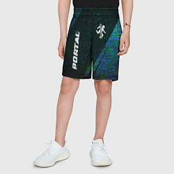 Шорты детские Portal glitch blue, цвет: 3D-принт — фото 2