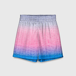 Детские шорты Tie-dye color gradient: pink-blue