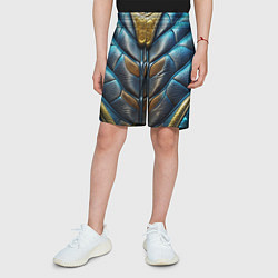 Шорты детские Объемная синяя текстурная кожа, цвет: 3D-принт — фото 2