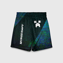 Детские шорты Minecraft glitch blue
