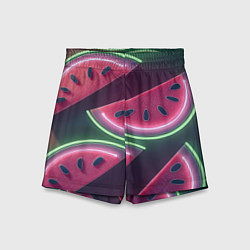 Шорты детские Дольки арбуза неон, цвет: 3D-принт