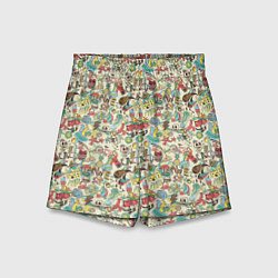 Шорты детские Пляжная вечеринка паттерн, цвет: 3D-принт