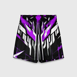 Детские шорты Purple and white abstraction on a black background
