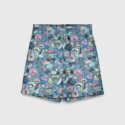Шорты детские Дудл животные и меч, цвет: 3D-принт