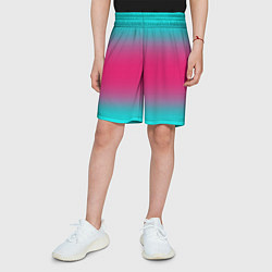 Шорты детские Градиент текстура неон, цвет: 3D-принт — фото 2