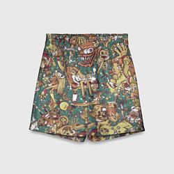 Шорты детские Монстры и девушки, цвет: 3D-принт