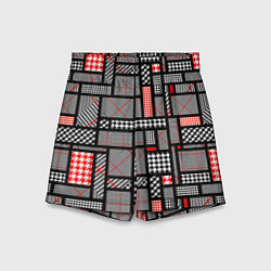 Шорты детские Узор в клетку, цвет: 3D-принт