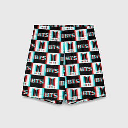 Шорты детские BTS glitch pattern, цвет: 3D-принт