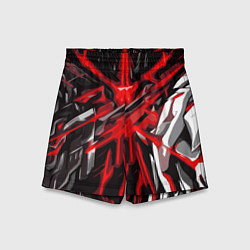 Шорты детские Красный и черный абстрактный фон, цвет: 3D-принт