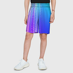 Шорты детские Неоновая абстракция полосы, цвет: 3D-принт — фото 2