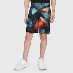 Шорты детские Синие и янтарные камни, цвет: 3D-принт — фото 2