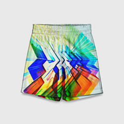 Шорты детские Неоновая абстракция стекло, цвет: 3D-принт