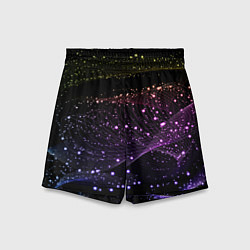 Шорты детские Неоновые светящиеся линии и точки, цвет: 3D-принт