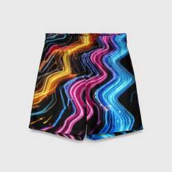 Шорты детские Неоновые полосы - нейроарт, цвет: 3D-принт