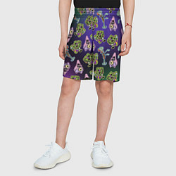 Шорты детские Губка Боб - паттерн хэллоуин, цвет: 3D-принт — фото 2