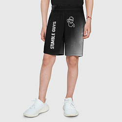 Шорты детские Stumble Guys glitch на темном фоне вертикально, цвет: 3D-принт — фото 2