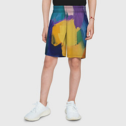 Шорты детские Мазки красок, цвет: 3D-принт — фото 2
