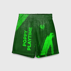 Детские шорты Poppy Playtime - green gradient вертикально
