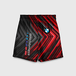 Шорты детские BMW geometry stripes red, цвет: 3D-принт
