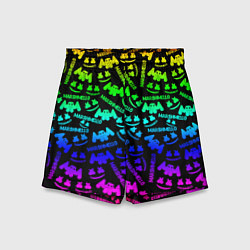 Детские шорты Marshmello neon steel pattern