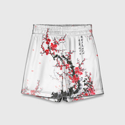 Шорты детские Китайская слива, цвет: 3D-принт