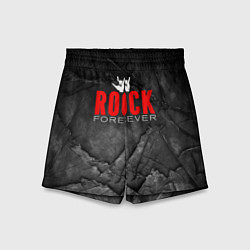 Шорты детские Rock forever on black, цвет: 3D-принт