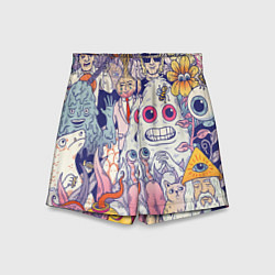 Шорты детские Психоделические монстры, цвет: 3D-принт