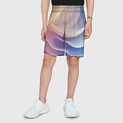 Шорты детские Текстура с градиентом волны, цвет: 3D-принт — фото 2
