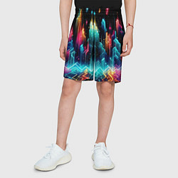 Шорты детские Neon fantastic metropolis - vaporwave, цвет: 3D-принт — фото 2