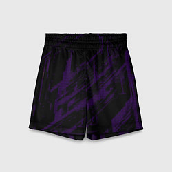 Шорты детские Фиолетовые точки на чёрном фоне, цвет: 3D-принт