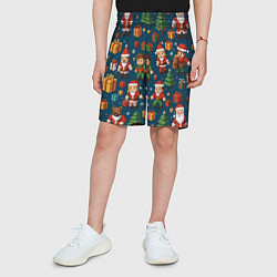 Шорты детские Mintrcraft pattern новый год, цвет: 3D-принт — фото 2