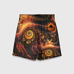 Шорты детские Оптические узоры фракталы, цвет: 3D-принт