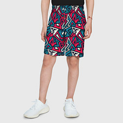 Шорты детские Разноцветный граффити паттерн, цвет: 3D-принт — фото 2